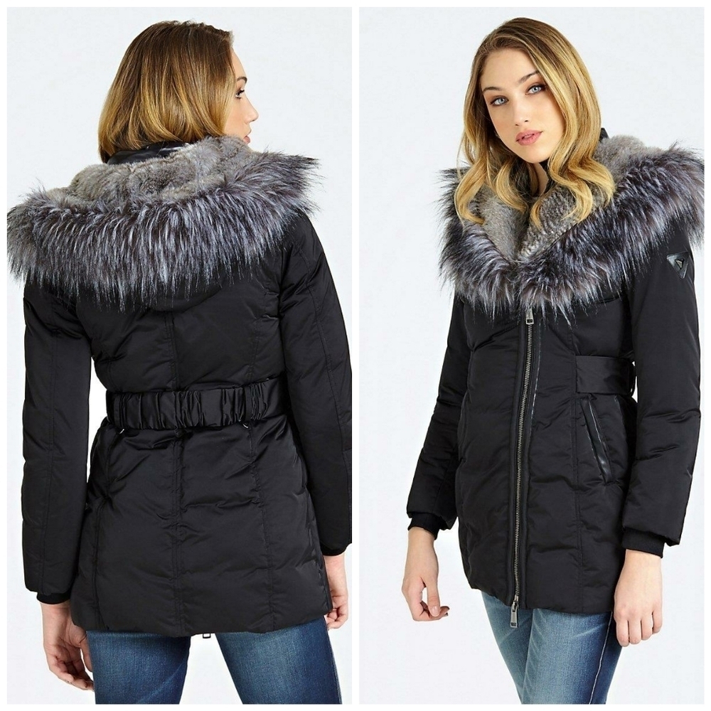 NEW GUESS Joanna Long Puffer Jacket
